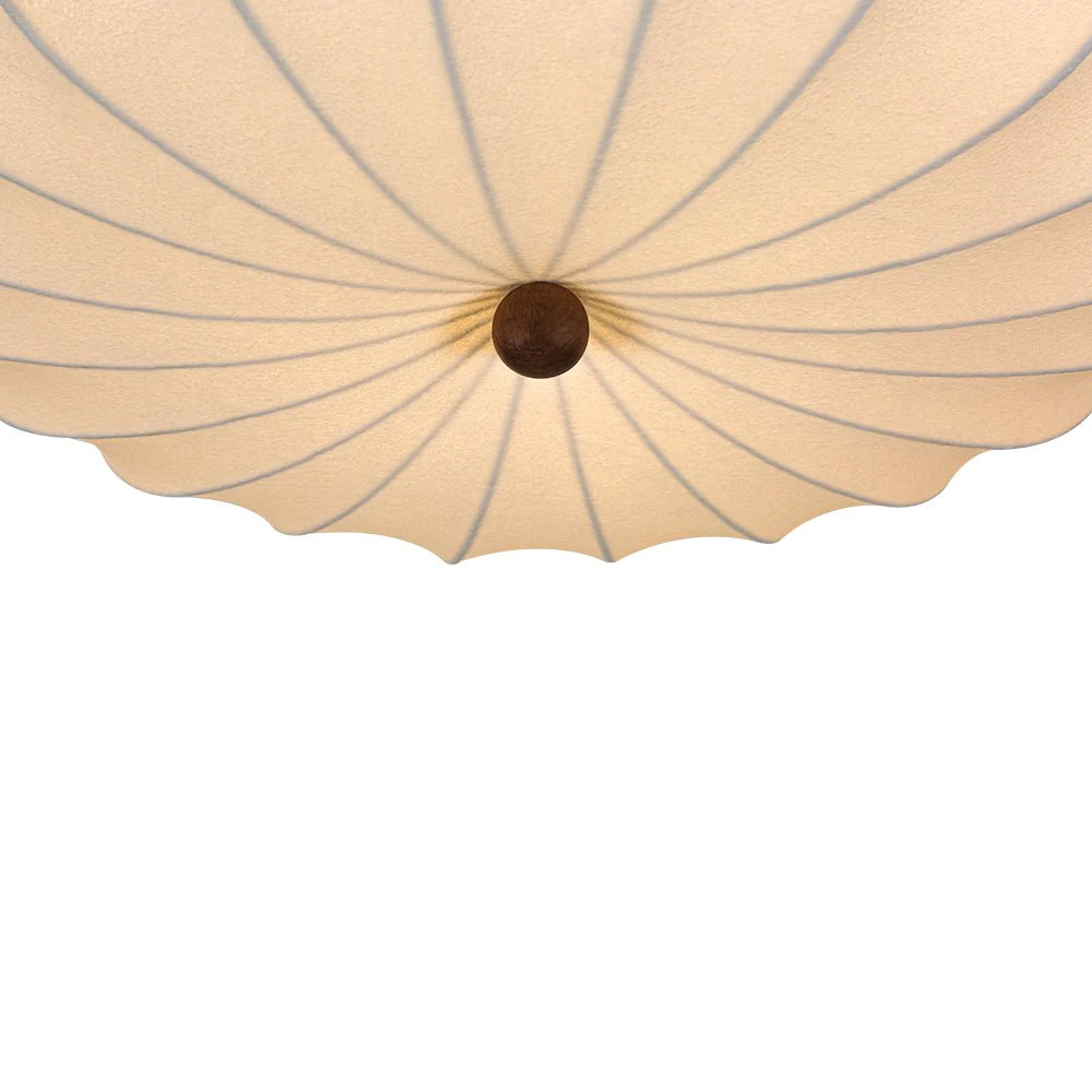 Round White Silk Scalloped Cage Ceiling Light - Image 20