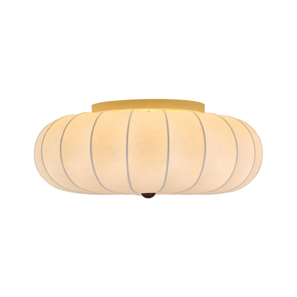 Round White Silk Scalloped Cage Ceiling Light - Image 3