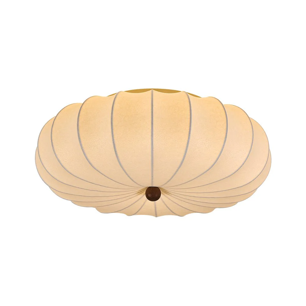 Round White Silk Scalloped Cage Ceiling Light - Image 7