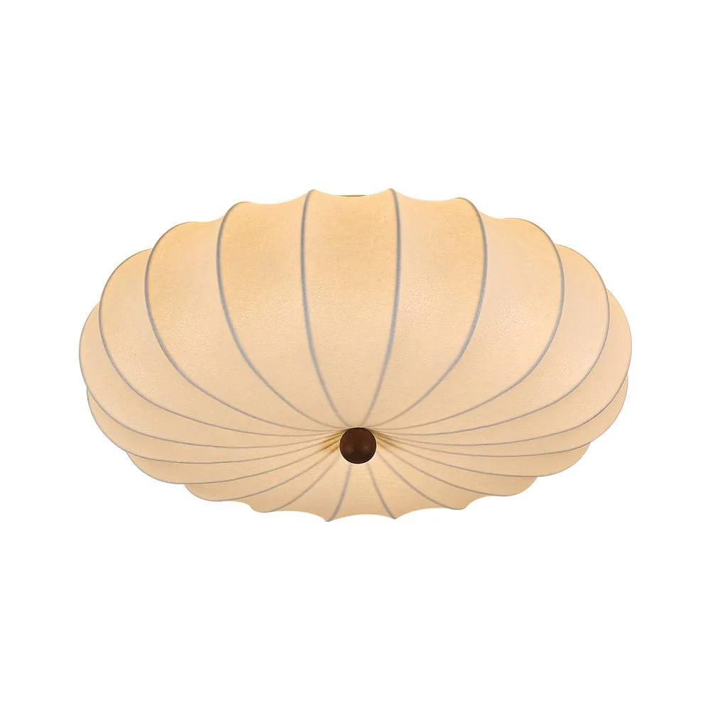 Round White Silk Scalloped Cage Ceiling Light - Image 8
