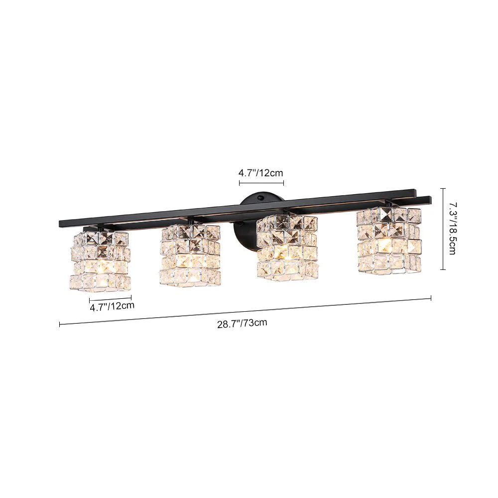 Rubik Cube Style Faceted Crystal Shade Vanity Wall Sconce - Image 12
