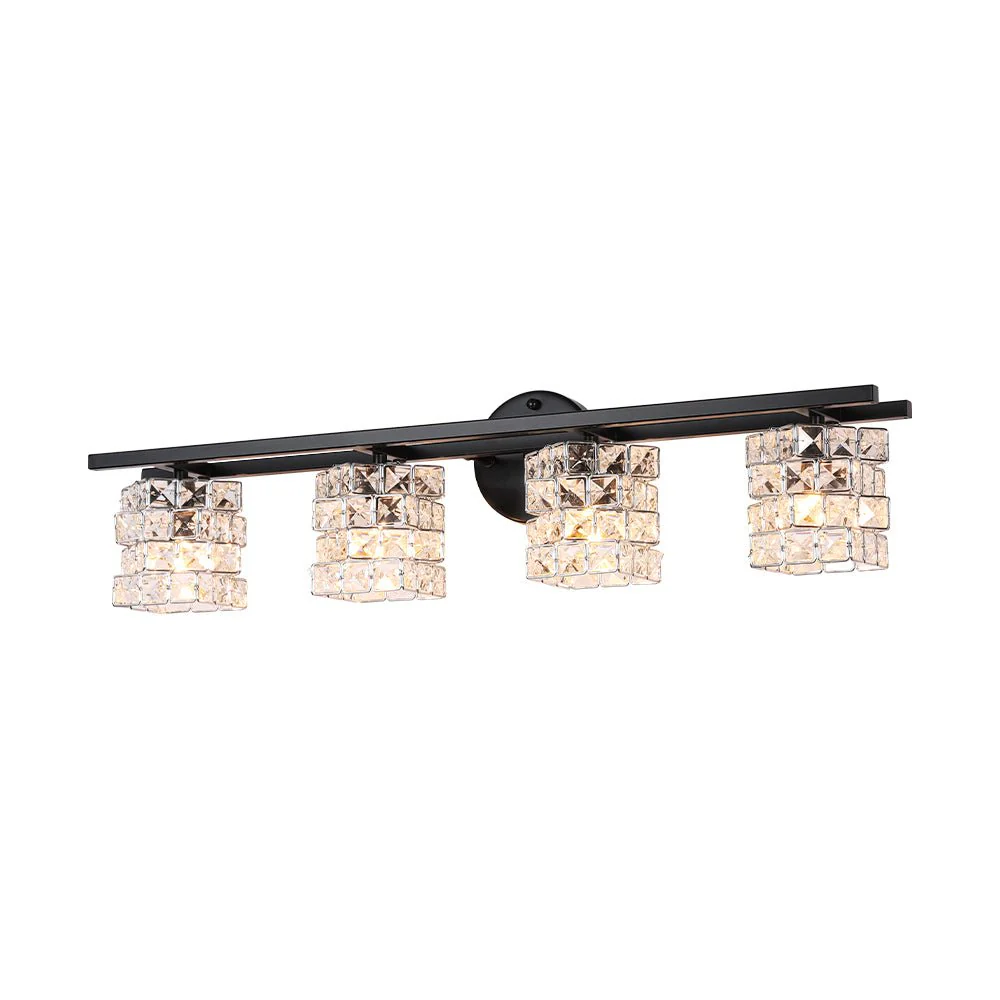 Rubik Cube Style Faceted Crystal Shade Vanity Wall Sconce - Image 14