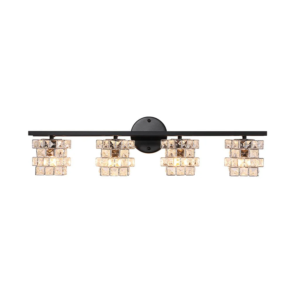 Rubik Cube Style Faceted Crystal Shade Vanity Wall Sconce - Image 15