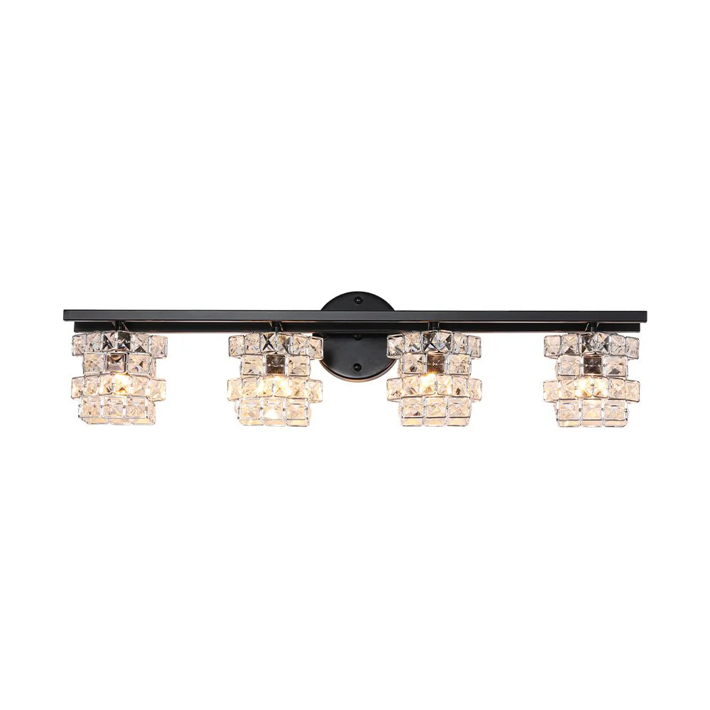 Rubik Cube Style Faceted Crystal Shade Vanity Wall Sconce - Image 16