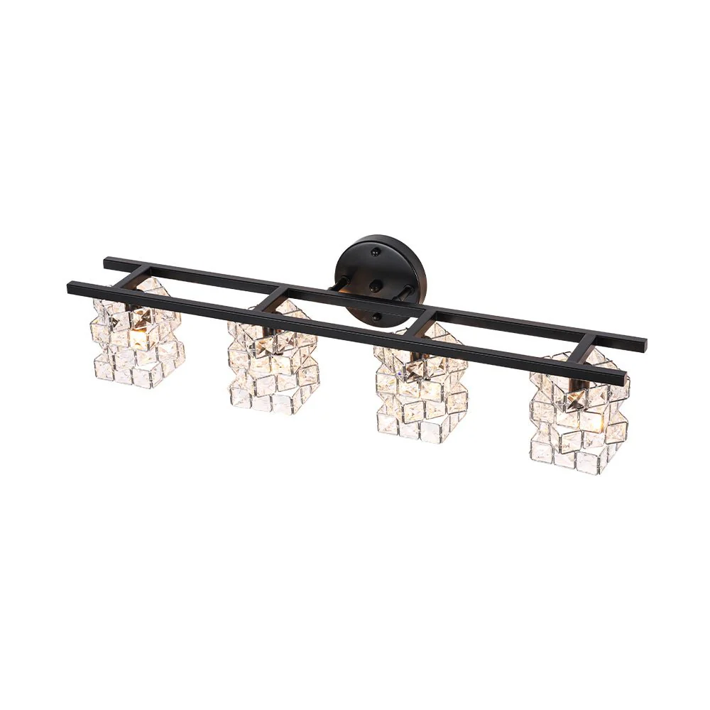 Rubik Cube Style Faceted Crystal Shade Vanity Wall Sconce - Image 17