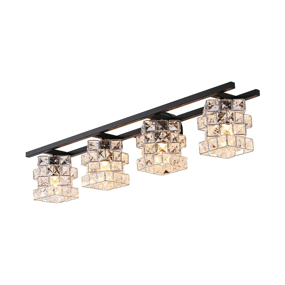 Rubik Cube Style Faceted Crystal Shade Vanity Wall Sconce - Image 18