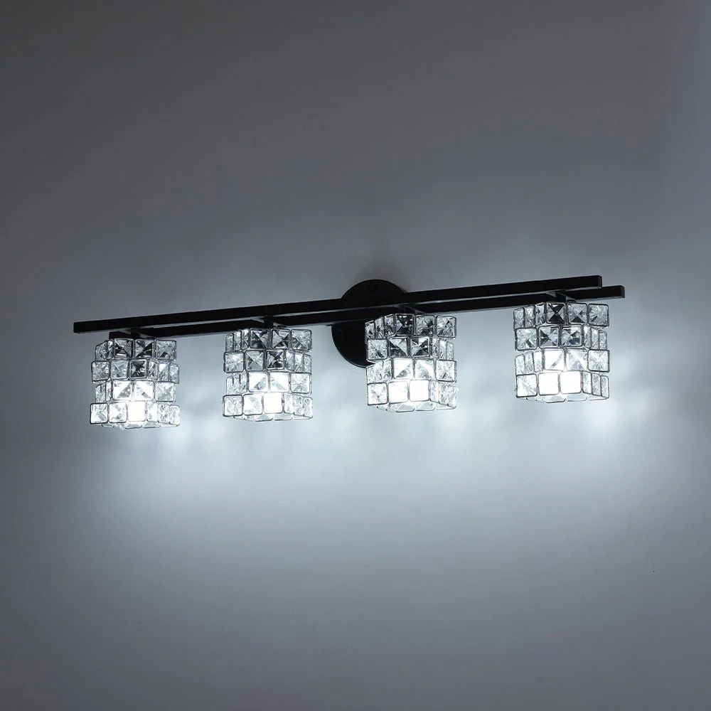 Rubik Cube Style Faceted Crystal Shade Vanity Wall Sconce - Image 20