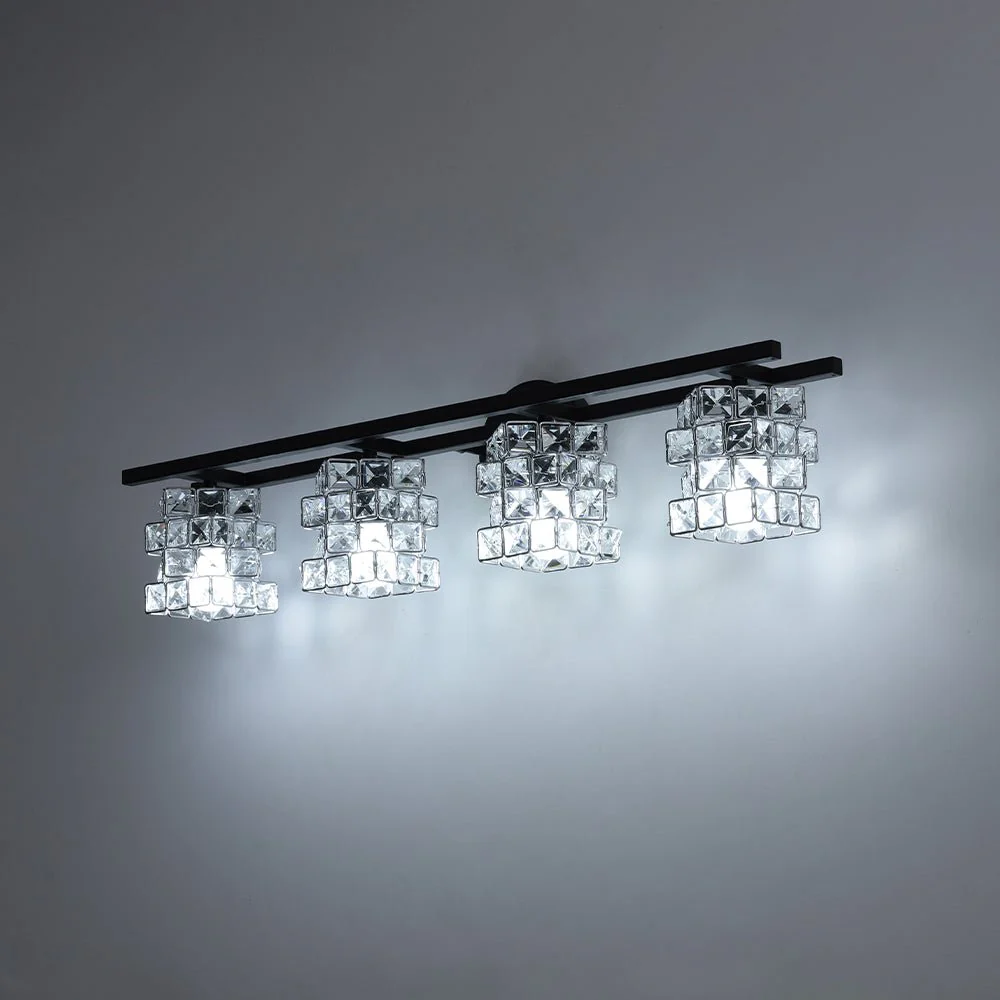 Rubik Cube Style Faceted Crystal Shade Vanity Wall Sconce - Image 22