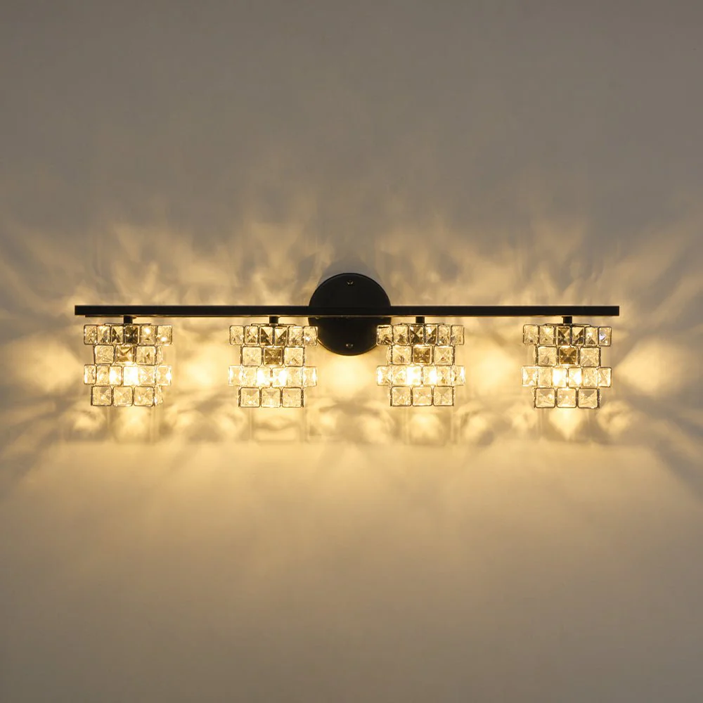 Rubik Cube Style Faceted Crystal Shade Vanity Wall Sconce - Image 23