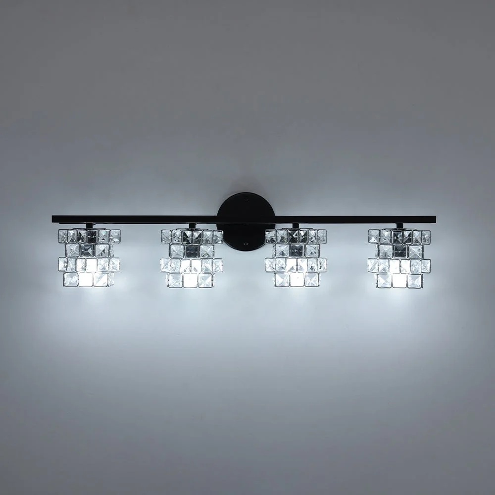 Rubik Cube Style Faceted Crystal Shade Vanity Wall Sconce - Image 24