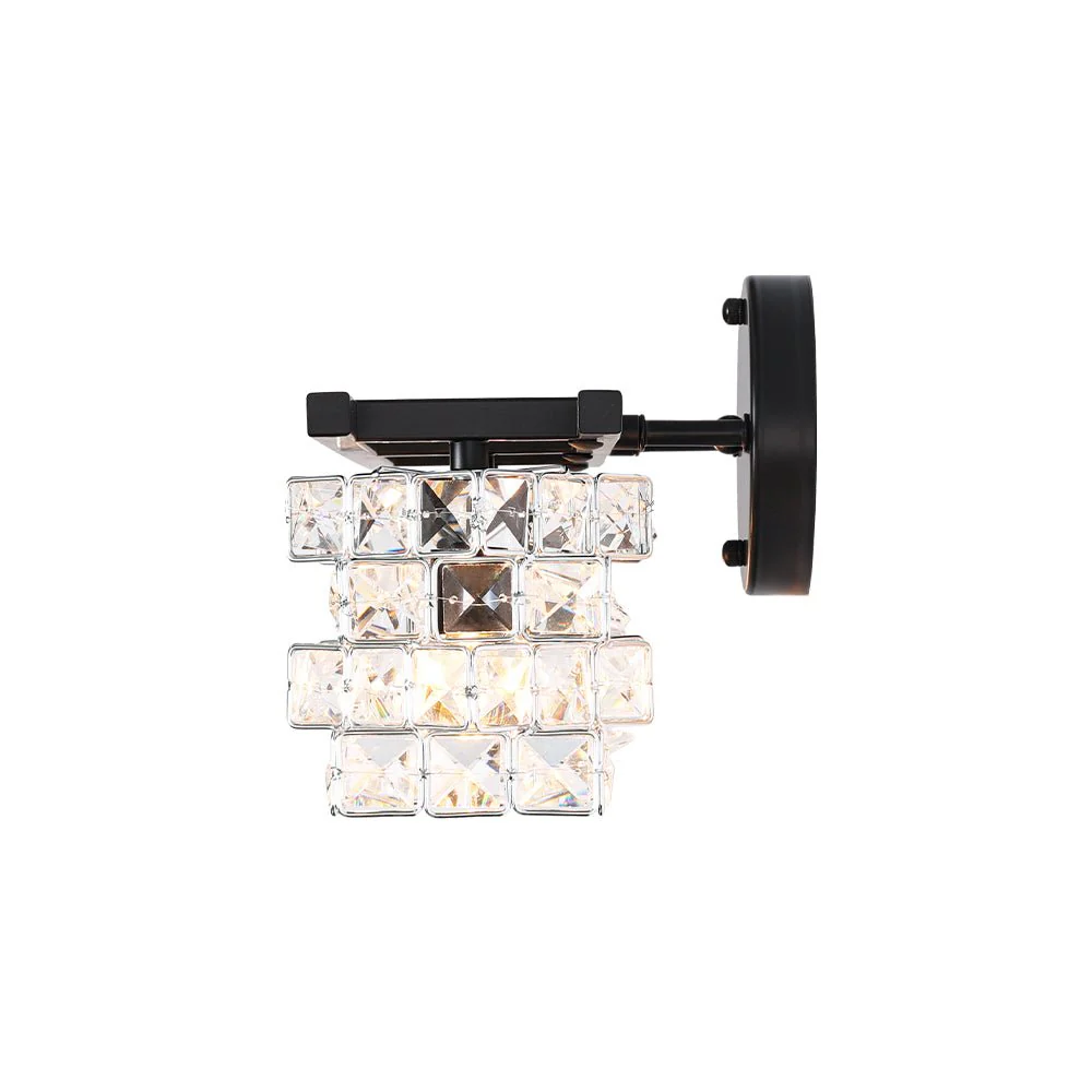 Rubik Cube Style Faceted Crystal Shade Vanity Wall Sconce - Image 25