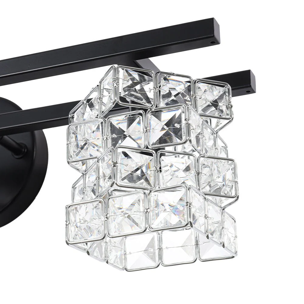 Rubik Cube Style Faceted Crystal Shade Vanity Wall Sconce - Image 26