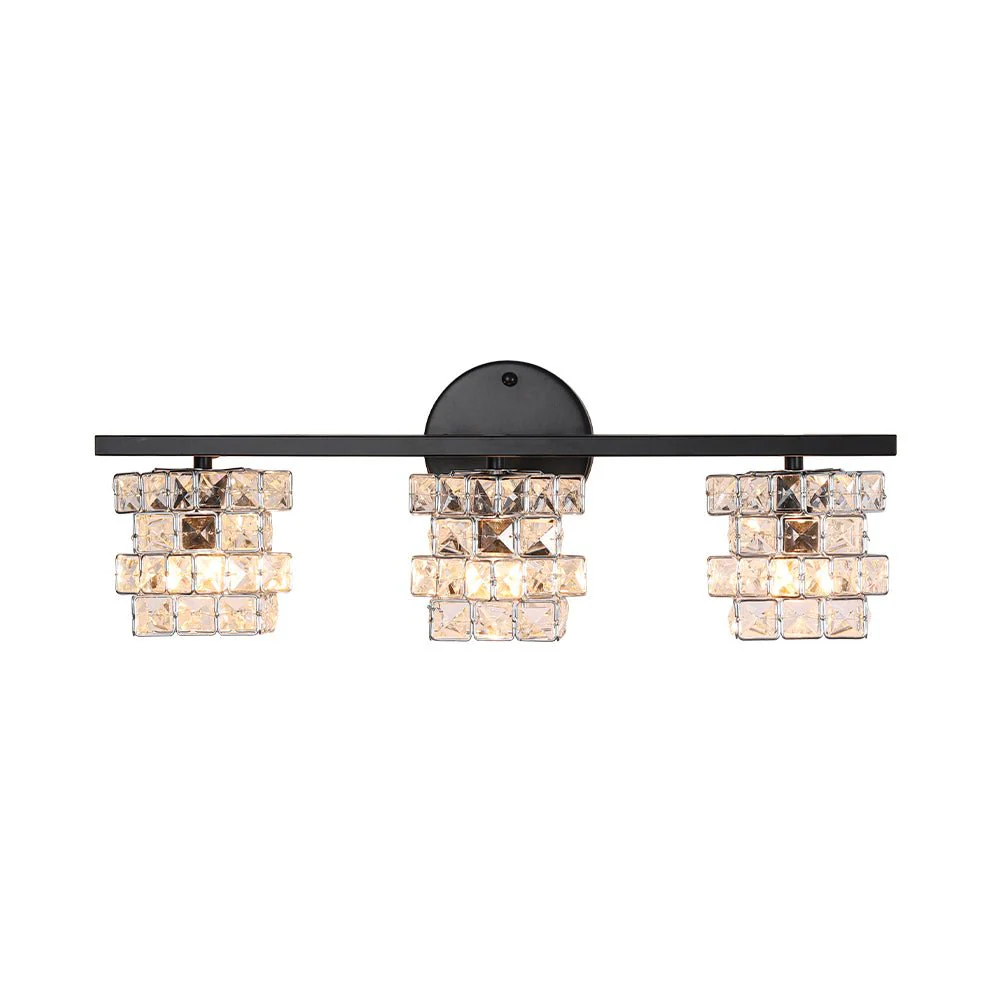 Rubik Cube Style Faceted Crystal Shade Vanity Wall Sconce - Image 6