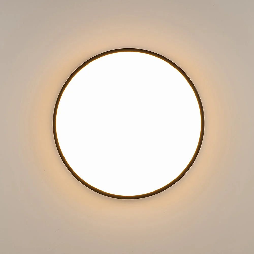 Rustic Black Mesh Wooden Dimmable LED Round Ceiling Light - Image 11