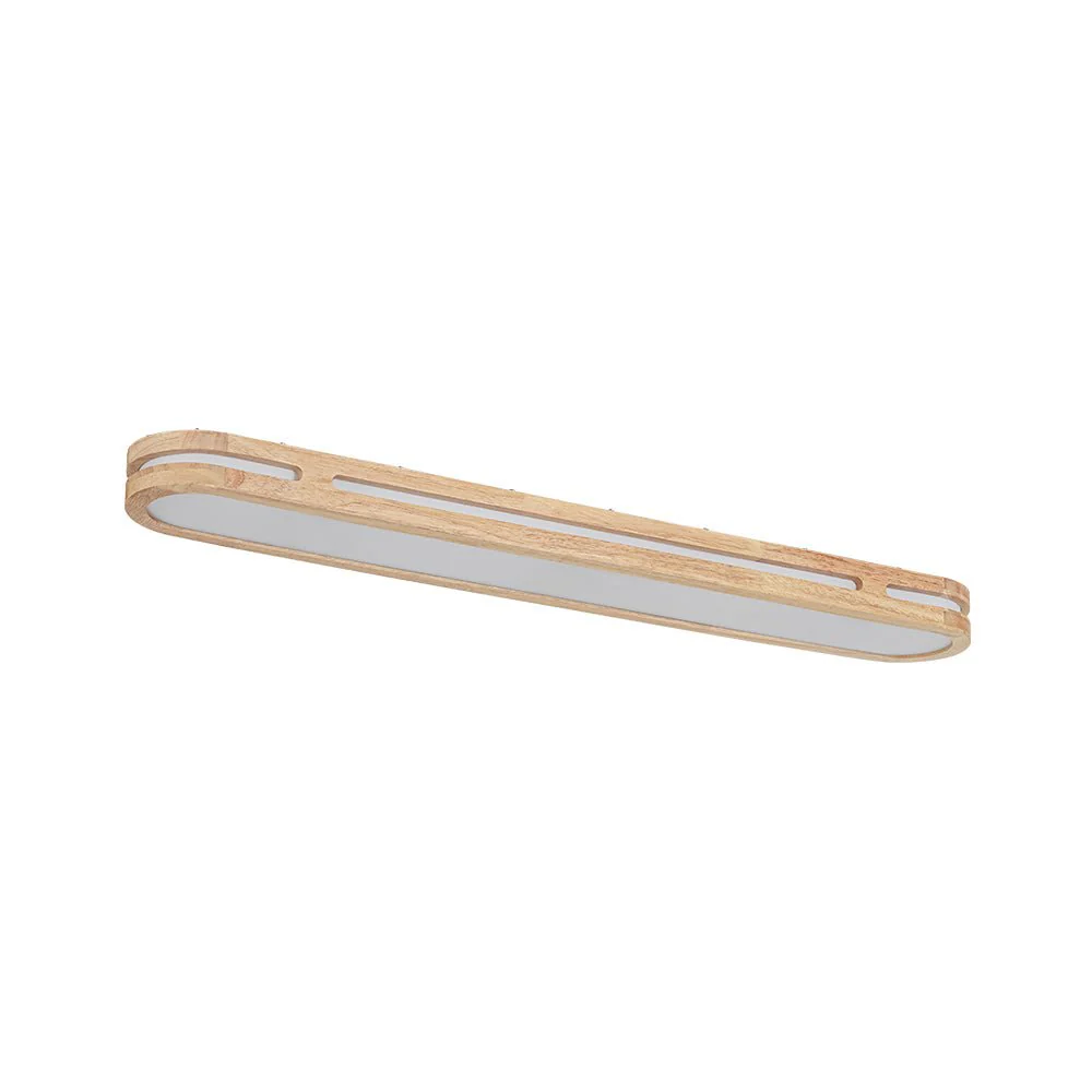 Rustic Dimmable LED Wood Oval Flush Mount Light - Image 10