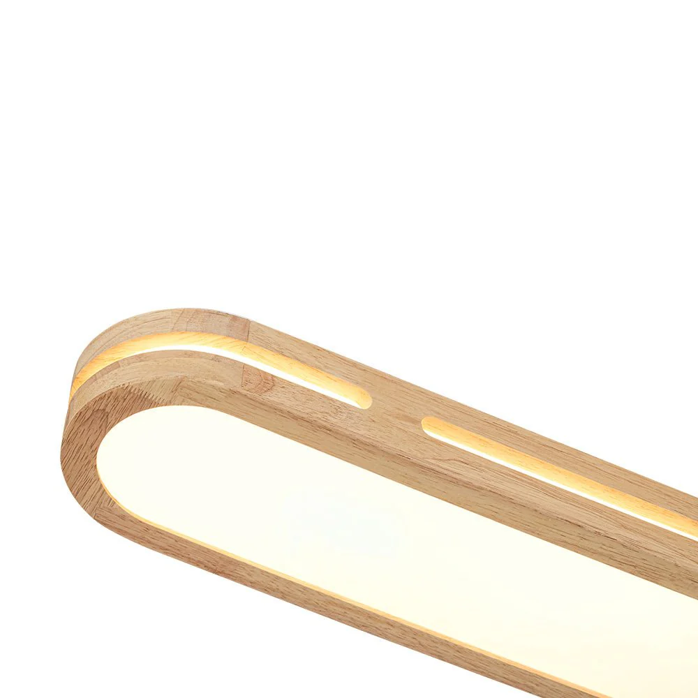 Rustic Dimmable LED Wood Oval Flush Mount Light - Image 13