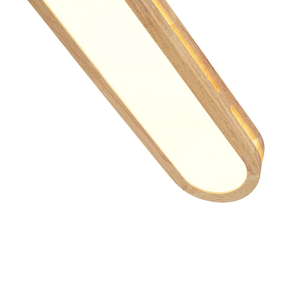 Rustic Dimmable LED Wood Oval Flush Mount Light - Image 14