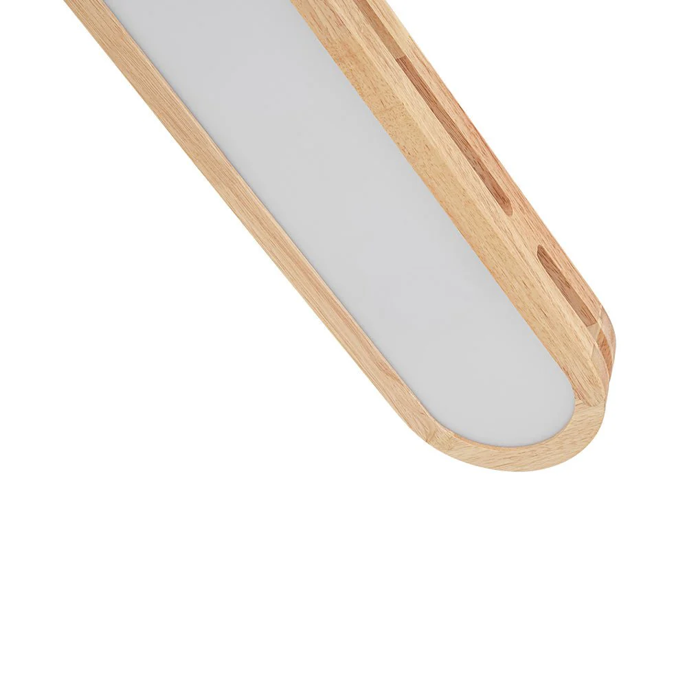 Rustic Dimmable LED Wood Oval Flush Mount Light - Image 15