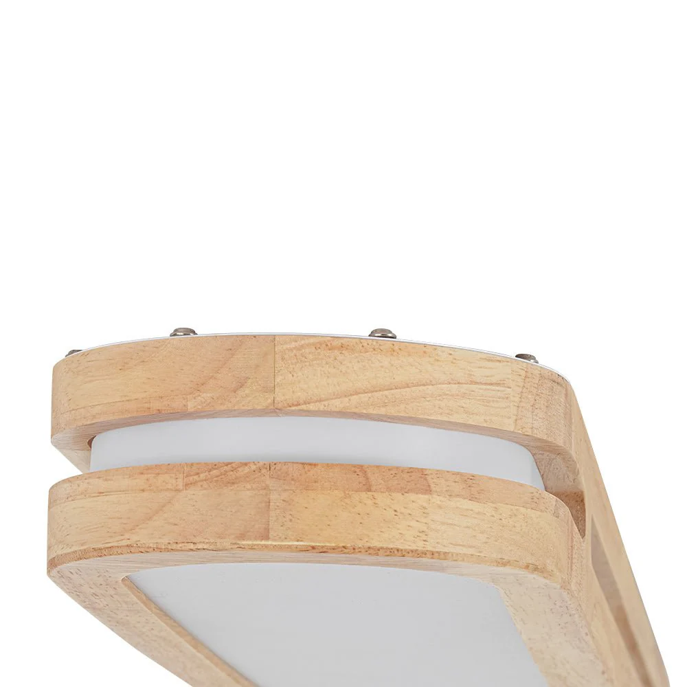 Rustic Dimmable LED Wood Oval Flush Mount Light - Image 16
