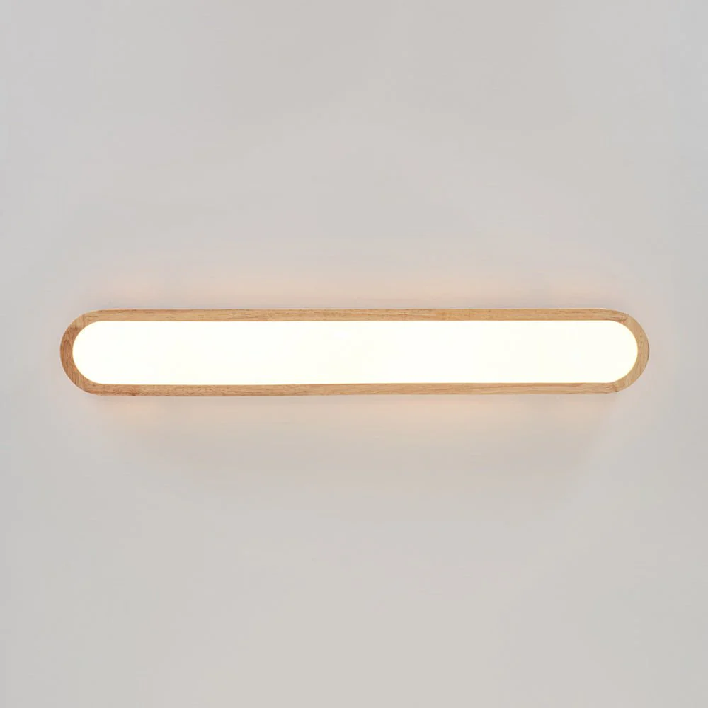 Rustic Dimmable LED Wood Oval Flush Mount Light - Image 7