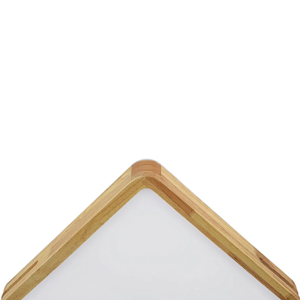 Rustic Dimmable LED Wood Square Flush Mount Light - Image 8