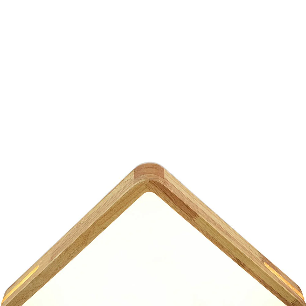Rustic Dimmable LED Wood Square Flush Mount Light - Image 9