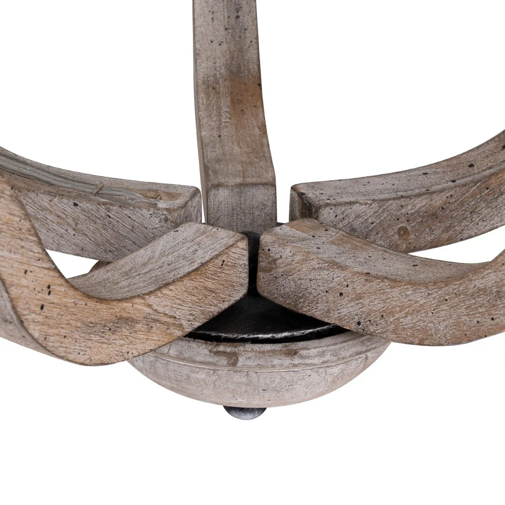 Rustic Hemp Rope Wooden Round Candle Chandelier - Image 12