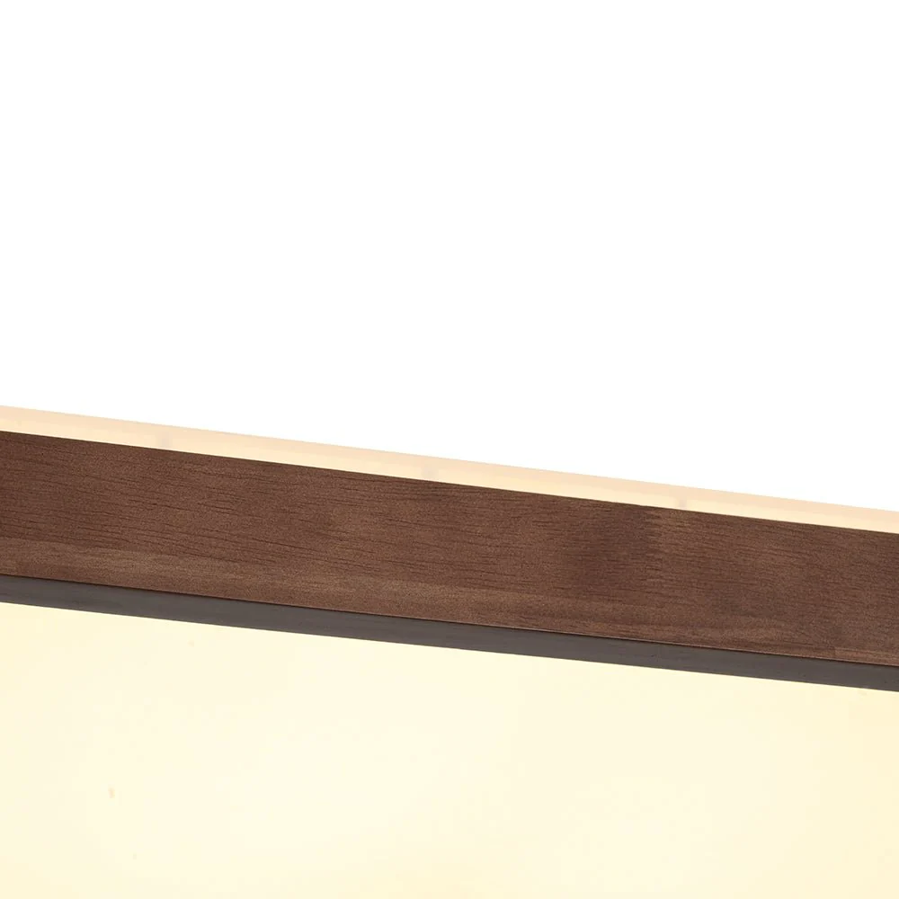 Rustic Rectangle Walnut Wooden Dimmable LED Flush Mount - Image 10