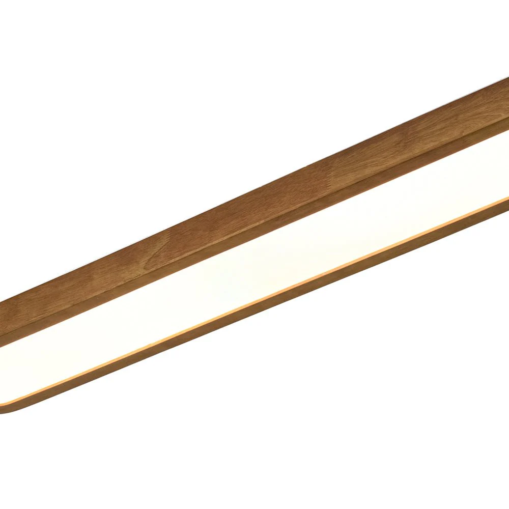 Rustic Walnut Wood Oval Dimmable LED Flush Mount Light - Image 12