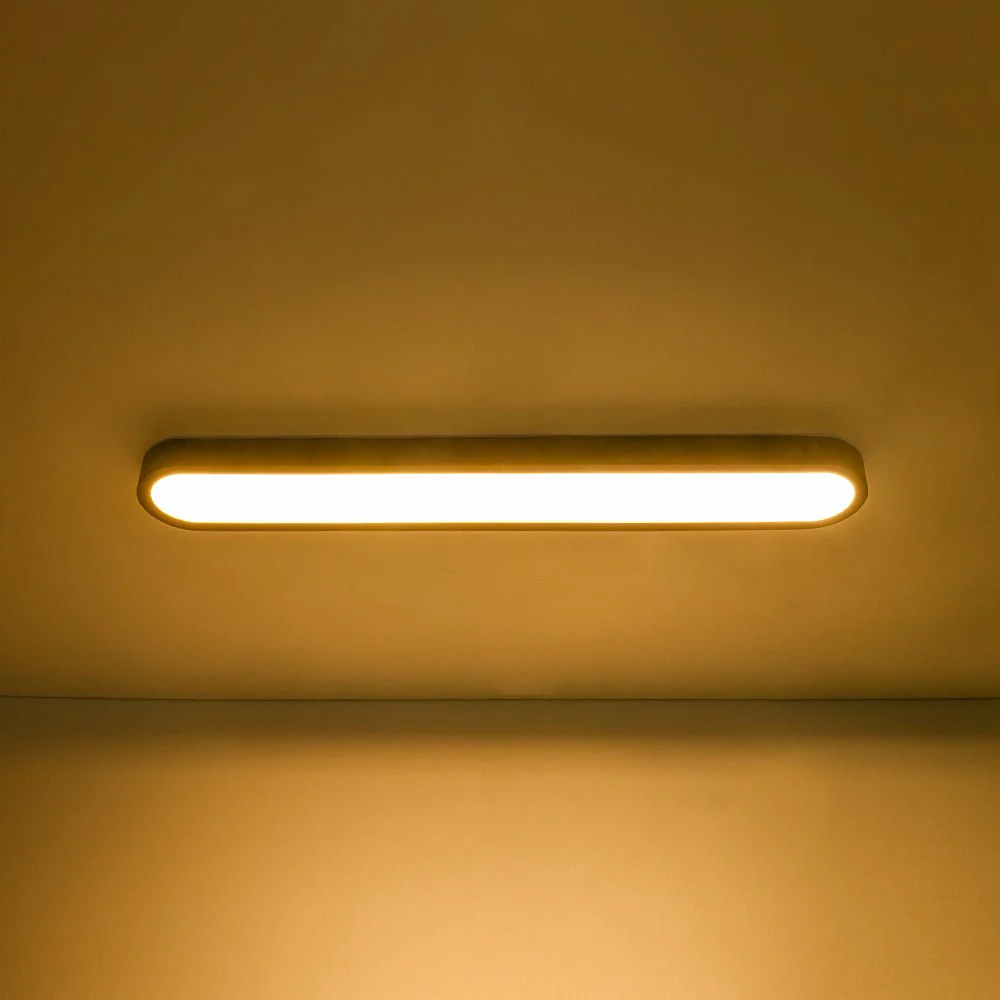 Rustic Walnut Wood Oval Dimmable LED Flush Mount Light - Image 13