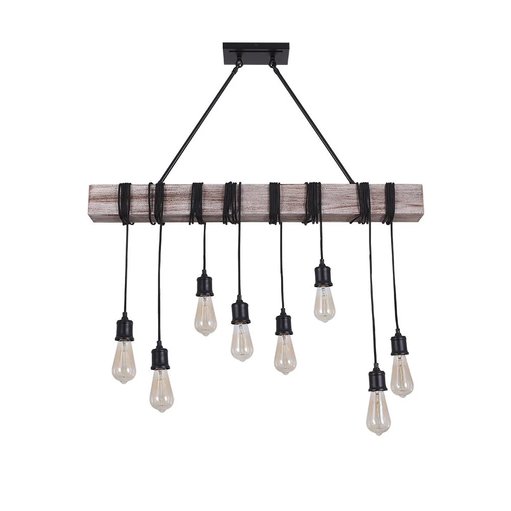 Rustic Wooden Wide Linear Chandelier - Image 3