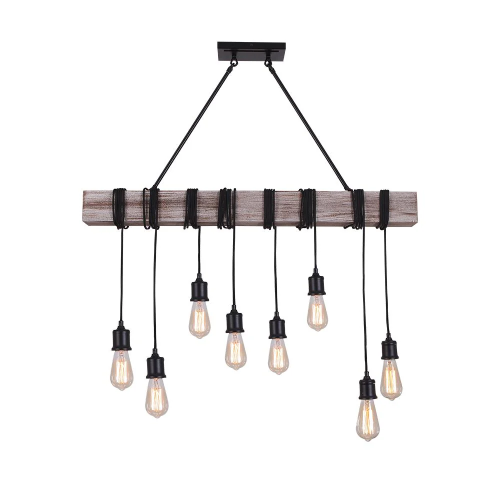 Rustic Wooden Wide Linear Chandelier - Image 4
