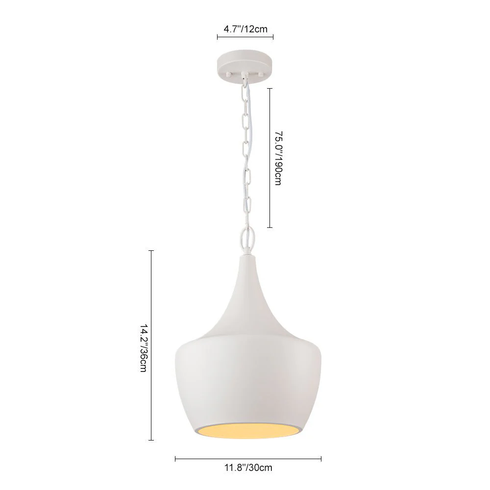 Scandinavian 1-Light Geometric White Kitchen Pendant Light - Image 12