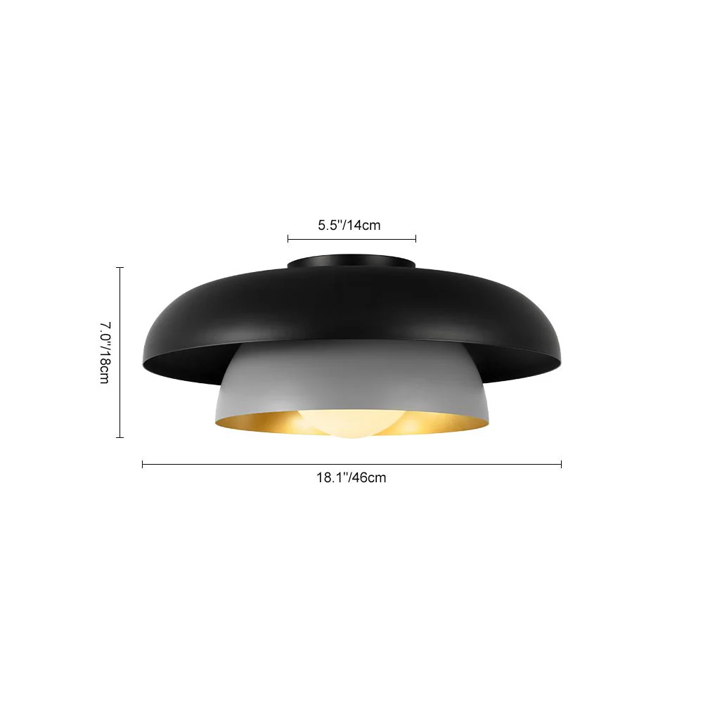 Scandinavian 2-Layer Metal Dome Semi Flush Mount Light - Image 10