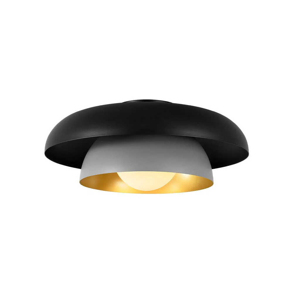 Scandinavian 2-Layer Metal Dome Semi Flush Mount Light - Image 3