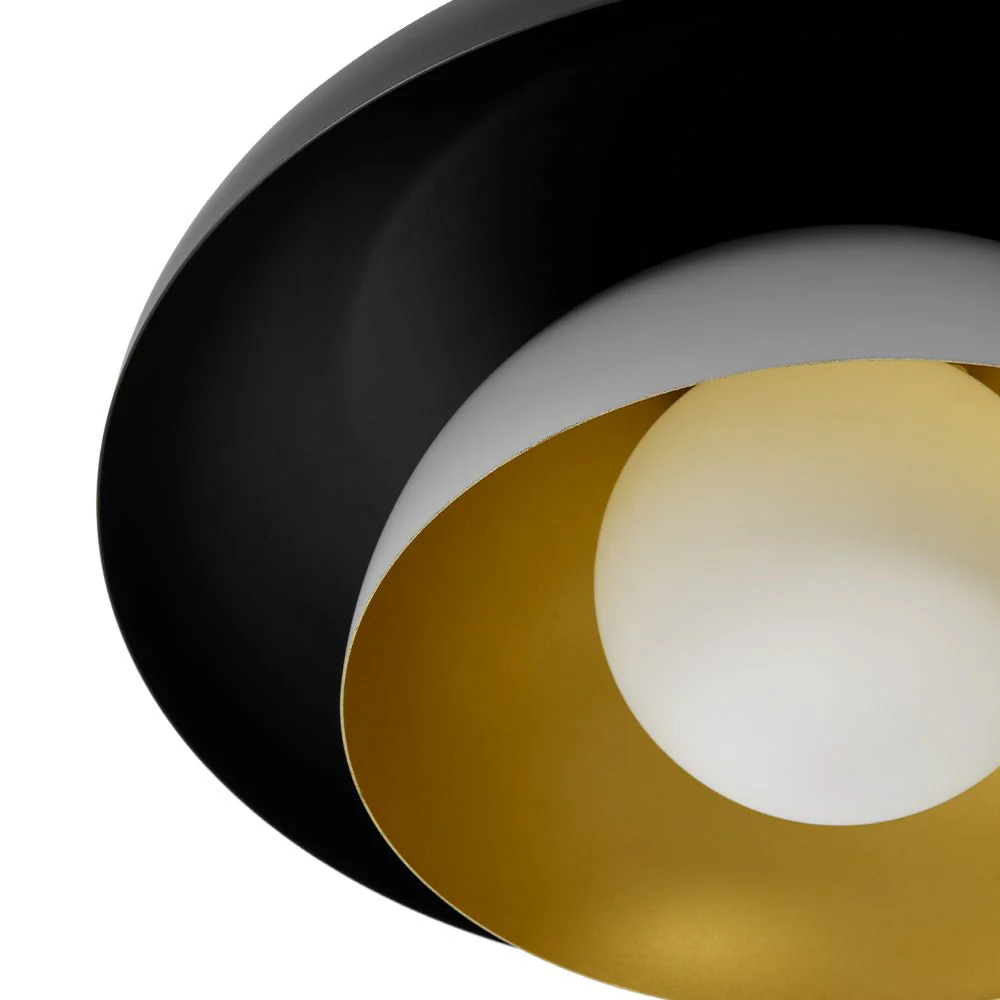 Scandinavian 2-Layer Metal Dome Semi Flush Mount Light - Image 6