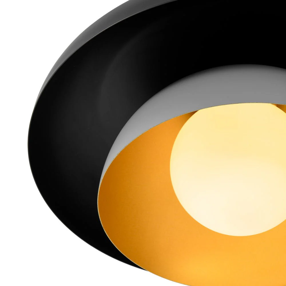 Scandinavian 2-Layer Metal Dome Semi Flush Mount Light - Image 7