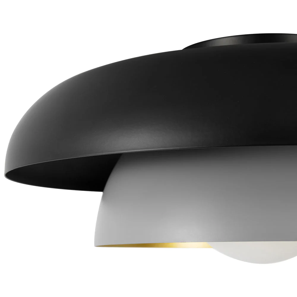 Scandinavian 2-Layer Metal Dome Semi Flush Mount Light - Image 8