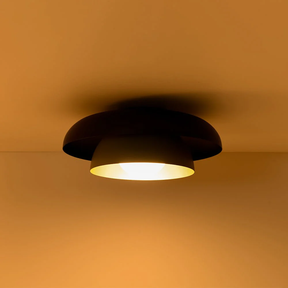 Scandinavian 2-Layer Metal Dome Semi Flush Mount Light - Image 9