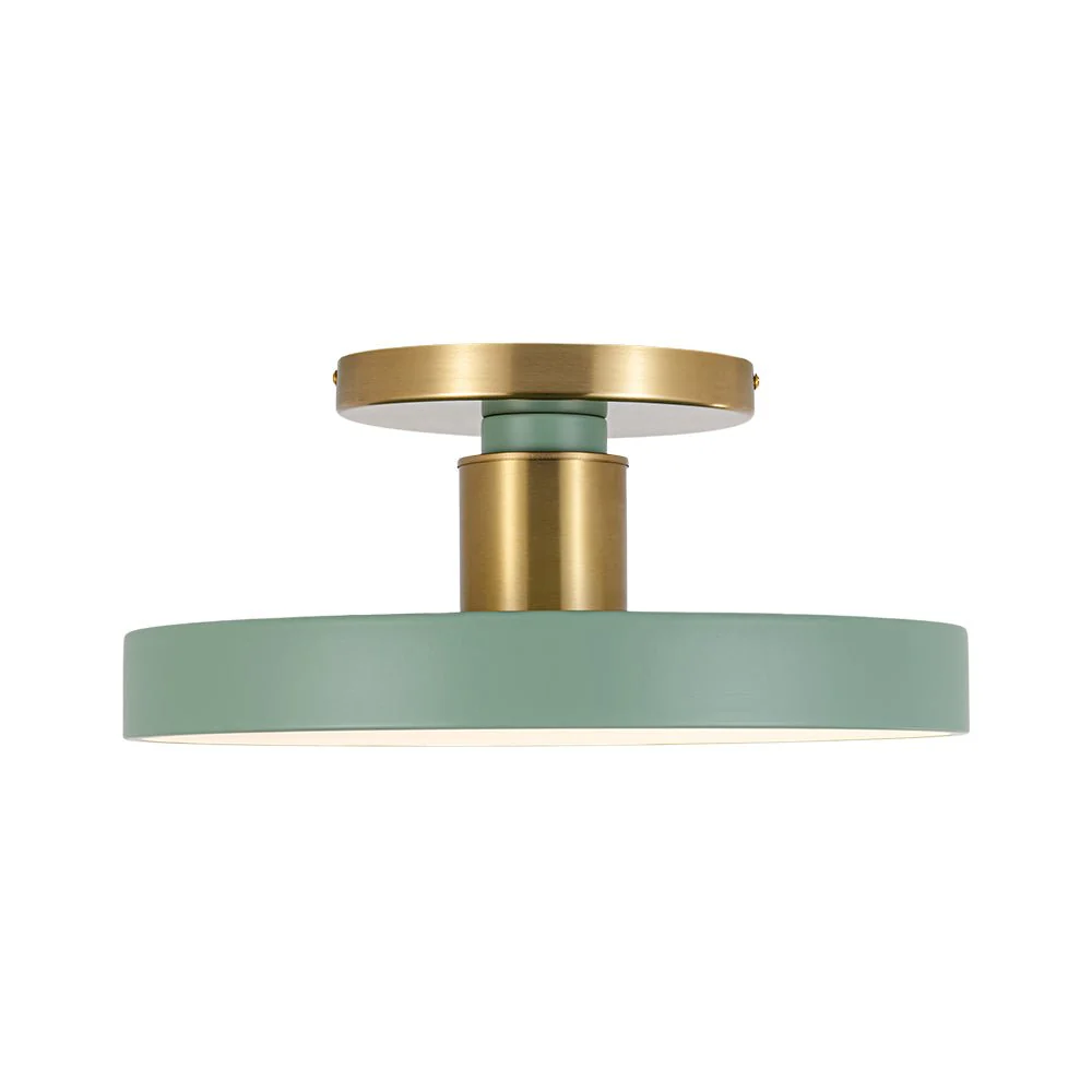 Scandinavian Brass White Round Dimmable LED Semi Flush Light - Image 20
