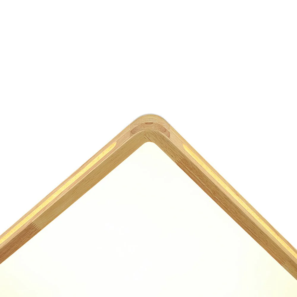 Scandinavian Wooden Dimmable LED Square Flush Mount - Image 10