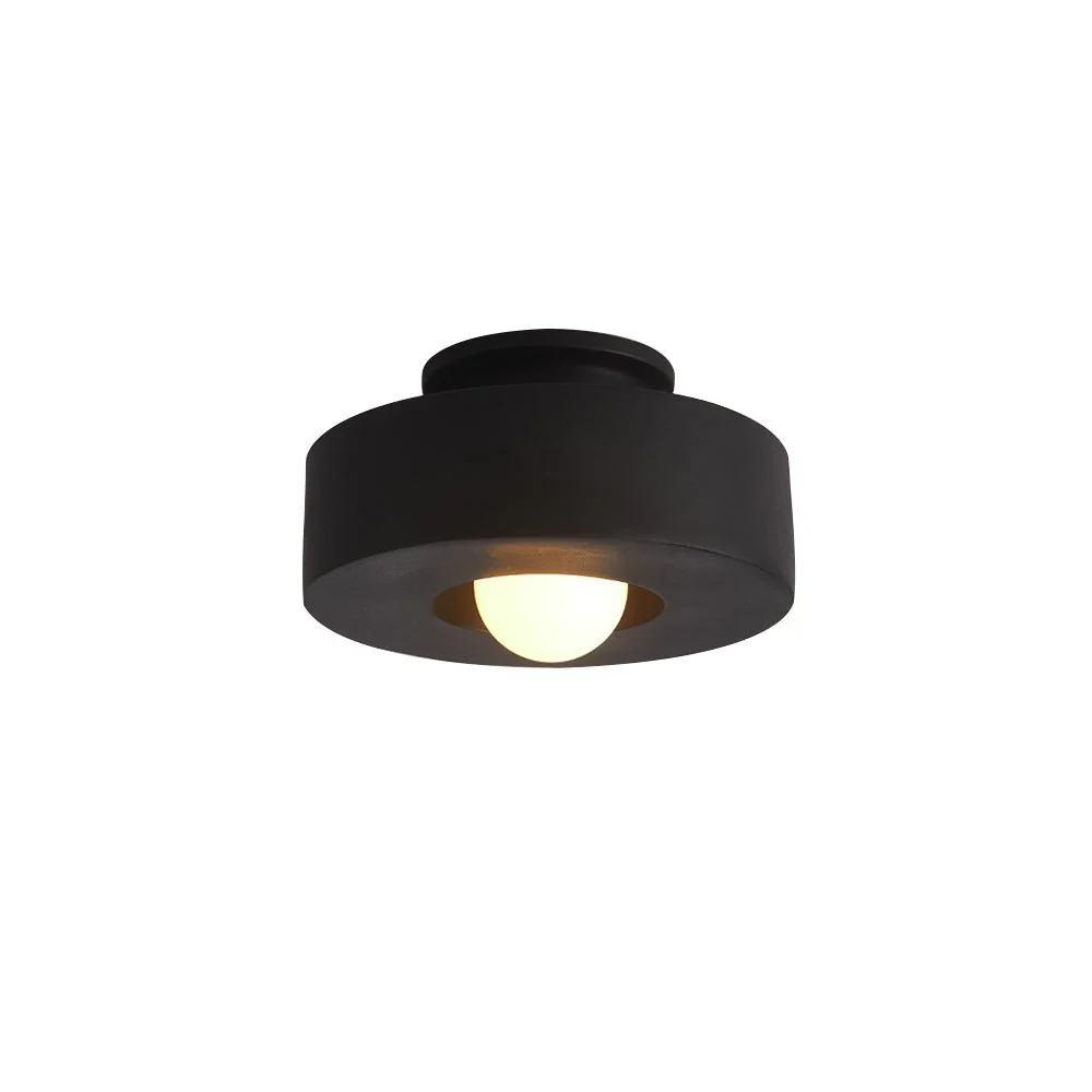 Scandinavian Minimalist Red Velvet Round Single Ceiling Light - Image 12