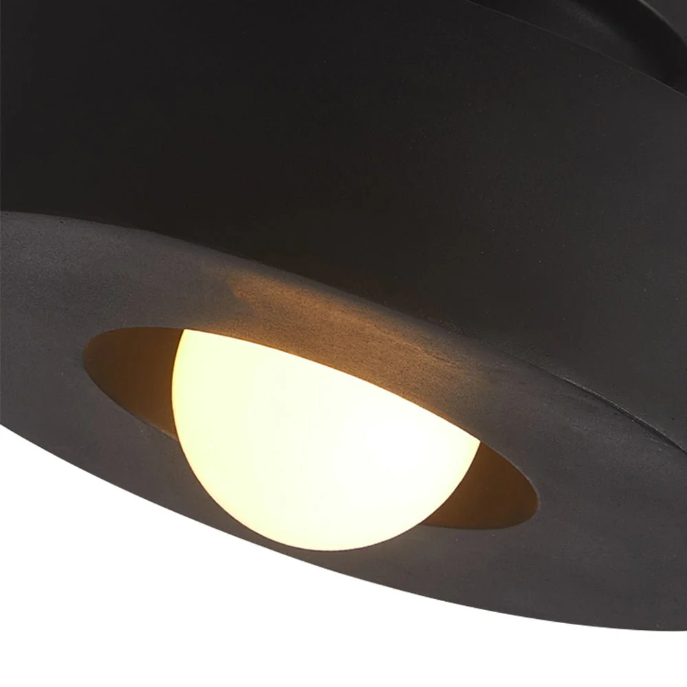 Scandinavian Minimalist Red Velvet Round Single Ceiling Light - Image 13