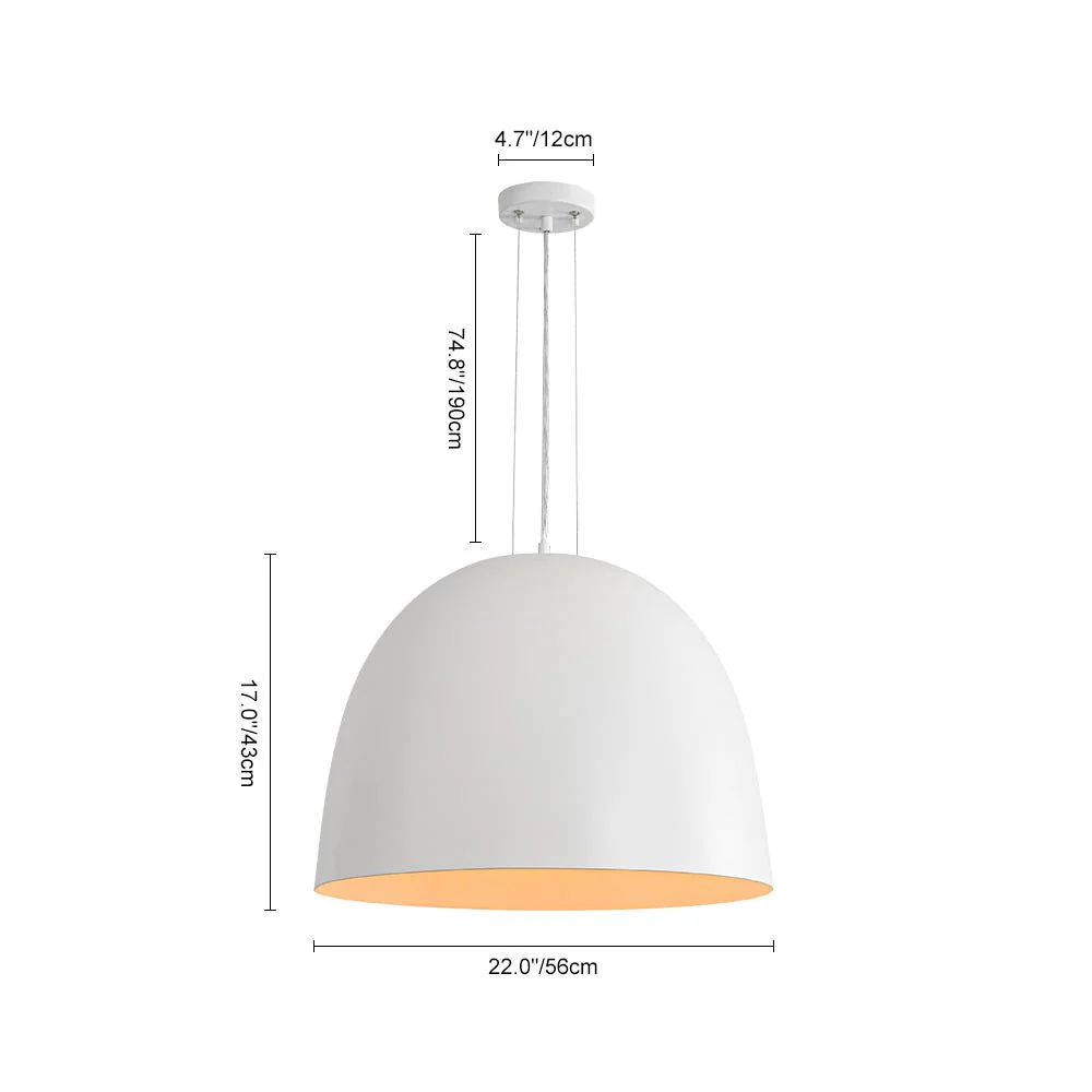 Scandinavian Oversized Iron White Bell Dome Pendant Light - Image 3