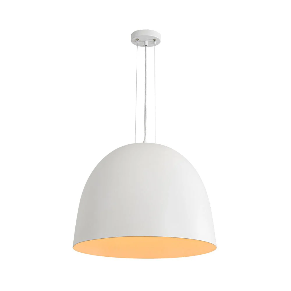 Scandinavian Oversized Iron White Bell Dome Pendant Light - Image 5