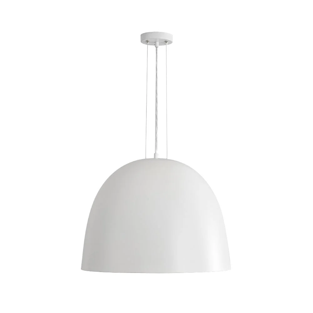 Scandinavian Oversized Iron White Bell Dome Pendant Light - Image 6