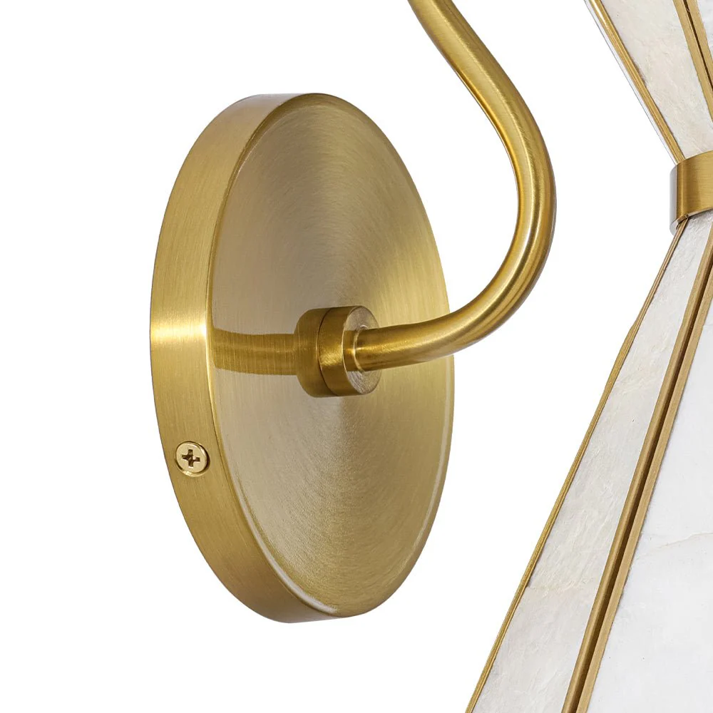 Sculptural Bloom 1-Light Brass Capiz Shell Glass Wall Sconce - Image 19