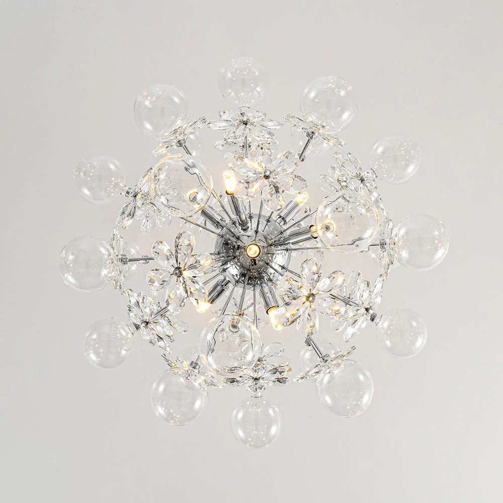Sculptural Bloom Dandelion Crystal Floral Bubble Chandelier - Image 10