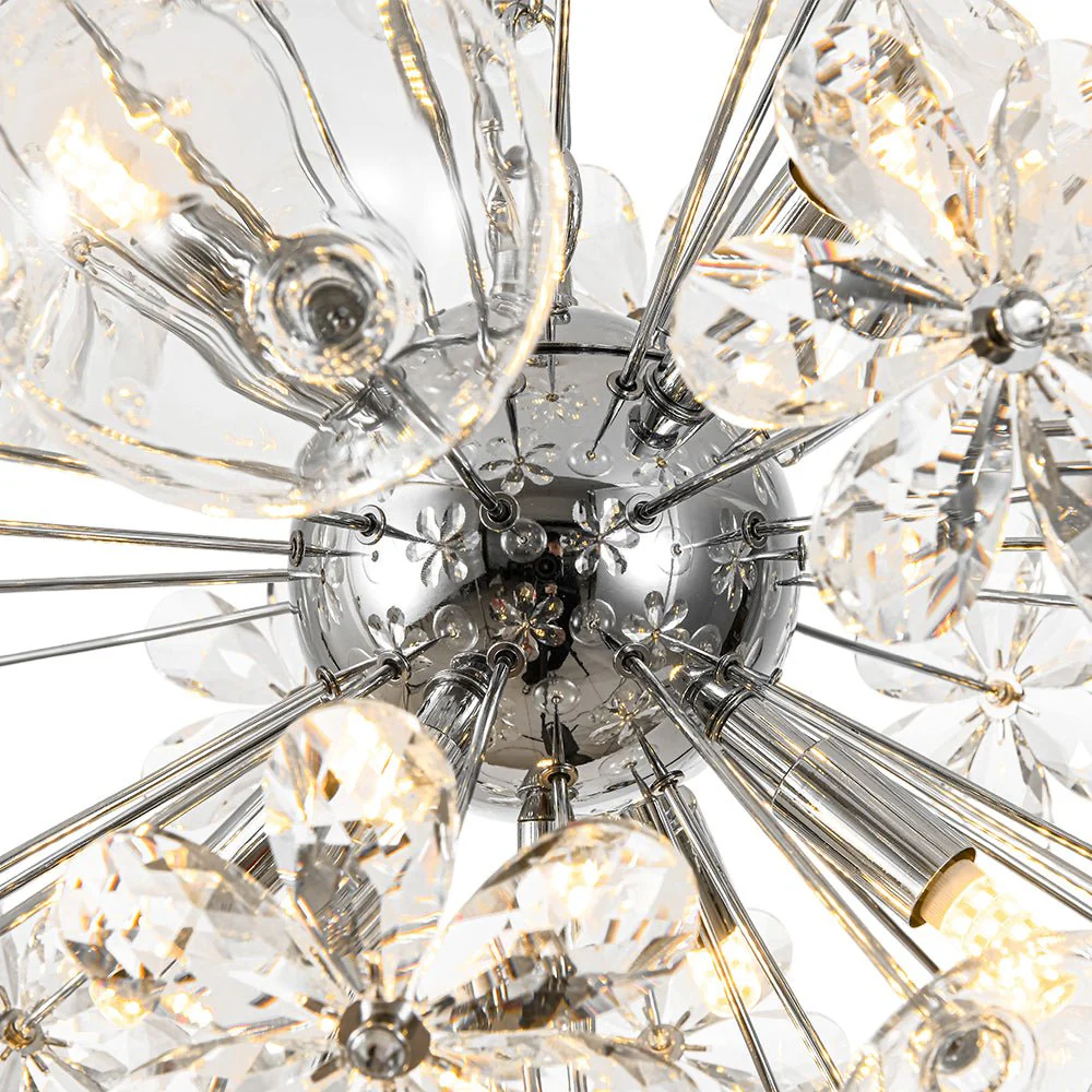 Sculptural Bloom Dandelion Crystal Floral Bubble Chandelier - Image 12