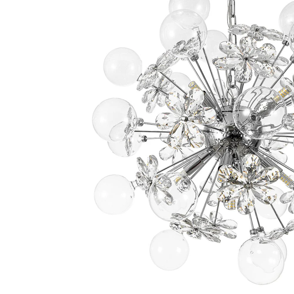 Sculptural Bloom Dandelion Crystal Floral Bubble Chandelier - Image 13